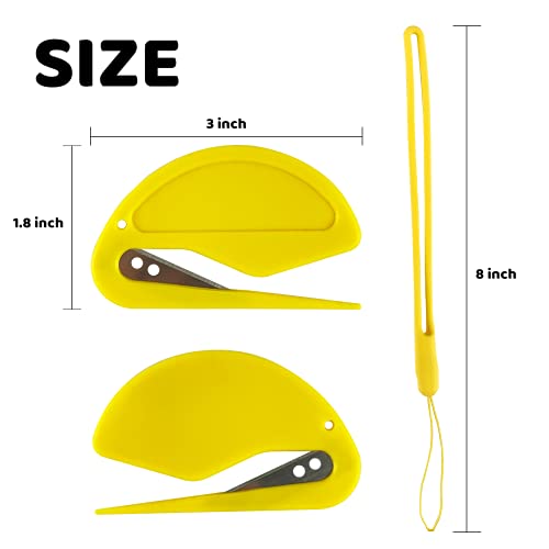 MUXGOA 5 Different Colors Letter Openers,Envelope Opener Plastic Mail Opener with Blade Paper Knife with 5 Different Colors Key Chain Assecories