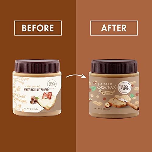 ChocZero Keto White Chocolate Hazelnut Spread Keto Friendly, No Sugar