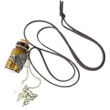 eFuture(TM) Vintage Hollow Butterfly Pearl Wishing Bottle Pendant Long Chain Necklace +eFuture's Keyring