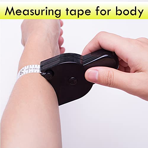 TACVEL 4 Pack Tape Measure Set, Soft Tape, Black Retractable Double Scales Rulers, Waist Body Tape, for Fabric Sewing Tailor Cloth Home Craft Measurements Body Measure