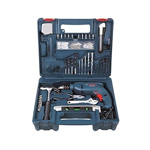 Bosch GSB 500W 500 RE Corded-Electric Drill Tool Set (Blue), 10 mm