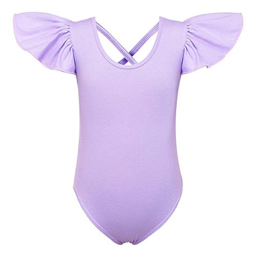 BeesClover 2018 4 Colors Girls Gymnastics Suit Skate Competition Clothes Toddler Kids Gymnastic Leotards Unitards Dance Wear SZ 3-14 Years Purple 12A