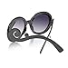 Women's Sunglasses For Women Designer Gradient Circle Lens Swirl Temple Black