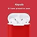 YUPING AirPods Case Silicone Protective Cover,2 Anti-Lost Strap,2 Pairs of Ear Hook,1 Headphone Case Compatible Apple AirPods (6PACK)-Red