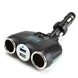 4 Port Car Charger / DC Adapter with Dual USB Ports and DC Sockets by ReVIVE - Works with Apple , Samsung , Sony and More Smartphones & Other Devices