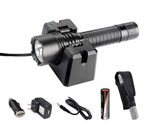 Premium Bundle- Fenix RC20 1000 Lumens Rechargeable Cree XM-L2 U2 Tactical LED Flashlight with USB Charging Cradle, LumenTac Heavy Duty Holster