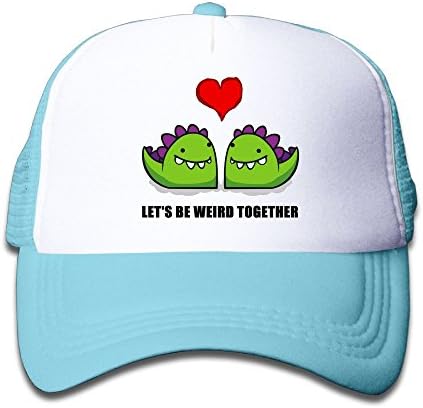 Joijiouio Let's Be Wierd Together Children's Sun Protection UnisexAdjustable Mesh Back Cap SkyBlue