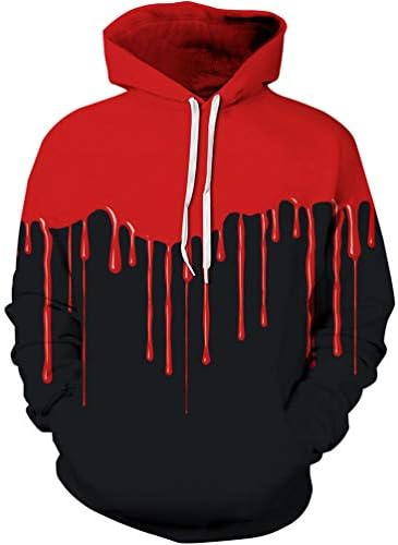 sanatty Unisex Realistic 3D Print Galaxy Pullover Hooded Sweatshirt Hoodies with Big Pockets (Large/X-Large, 18black chocolate)