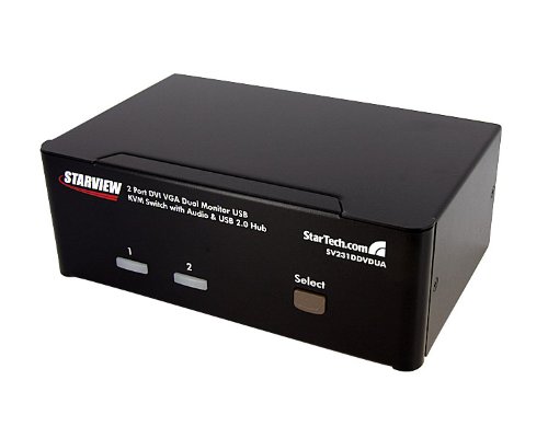 StarTech SV231DDVDUA 2 Port DVI VGA KVM Switch USB with Audio/USB Retail