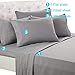 EASELAND Bed Sheet Set - King Size Sheets 6 Pieces Bedding Sheet & Pillowcases Sets, Brushed Microfiber Sheet with Deep Pocket Fits 8 to 16 Inch(King,Grey)