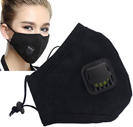 QrBxa Anti Pollution Dustproof Mask KN95 with New Adjustable Straps Washable Allergy PM2.5 Dust Mask for Running Cycling and Other Outdoor Activities (female, black)