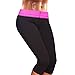 CROSS1946 Women's Slimming Thermo Capris Pants Sauna Hot Sweat Body Shaper Control Small (Rose, XXL)