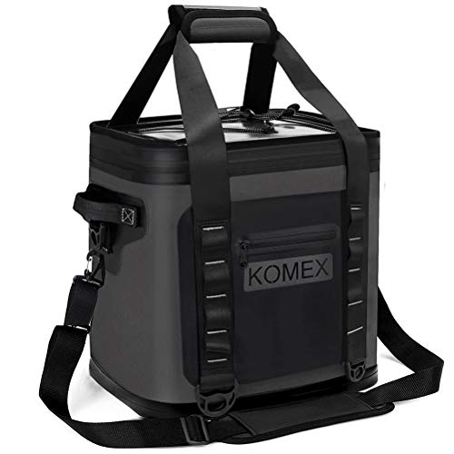 KOMEX Soft Cooler 30 Can Insulated Soft Sided Soft Pack Cooler 72 Hours Long time Insulation ice Leak-Proof with Heavy Duty Leakproof TPU Material for Outdoor Travel,Hiking Beach Parties