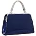 MG Collection Matana Faux Patent Leather Doctor Tote Purse, Navy Blue, One Size