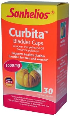 New - Sanhelios Curbita Bladder Caps European Pumpkinseed Oil - 1000 mg - 30 Softgels