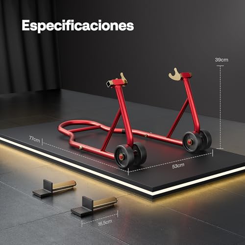 SPECSTAR Motorcycle Stand, 200kg Capacity Rear Wheel Lift with Adjustable Swingarm Coil U+L Heavy Duty Paddock Stand