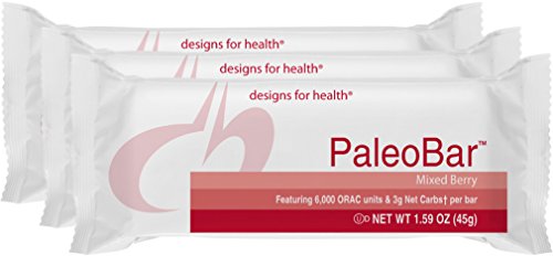 Designs for Health - PaleoBar Mixed Berry - Whey + Rice Protein + Prebiotic Fiber, Gluten-Free, 18 Bars
