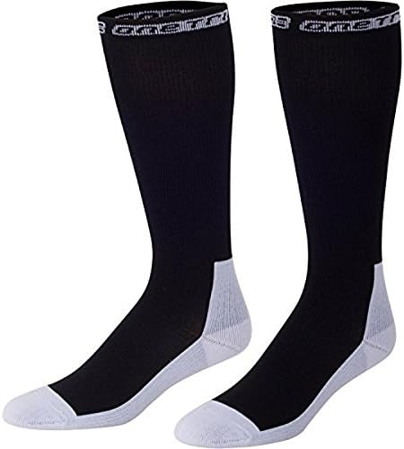 OneTri Compression Socks (1 Pair) 20-30mmHg Graduated - Below Knee High Training, Race, and Recovery Socks (Large, Black)