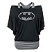 ClothingLoves Women's Top Batwing Short Sleeve T Shirt Vest Dolma Batman Blouse Black