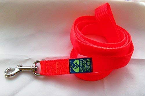 Lead Wide Handled Sports Edition HUNTER ORANGE, 6ft (182.22cms) LONG 1inch (2.5cms) WIDE