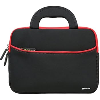 8.9-10.1 inch Tablet Sleeve, Evecase 8.9~10.1 inch Ultra-Portable Neoprene Zipper Carrying Sleeve Case Bag with Accessory Pocket - Black/Red