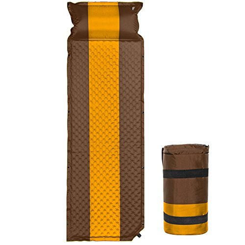 YAAO Self-Inflating Sleeping Pad Lightweight Sleeping Mat with Attached Pillow Blue