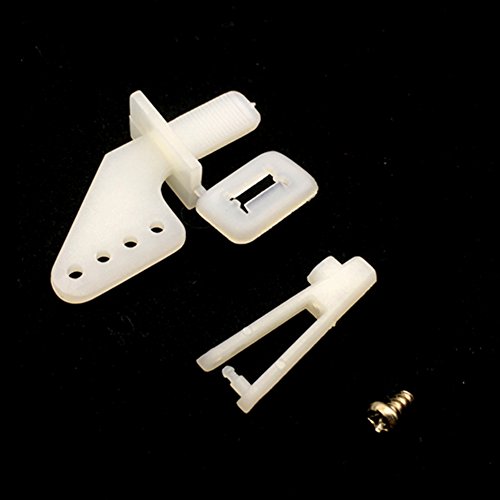 HH-Eason 20 Sets Control Horns 4 Holes White Plastic with Screw for RC Airplane Parts Model Replacement Remote Control Foam Electric Plane 2111MM (20)