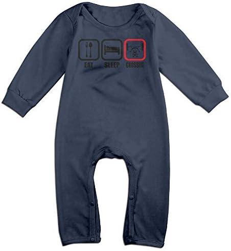 Eat Sleep CrossFit Intense Baby Onesie Bodysuit Toddler Romper Navy 12 Months