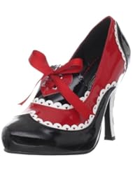 Shoes: Funtasma by Pleaser Womens Queen-03/B womens costume shoes,Black/Red/White Patent,9 M US - Funtasma