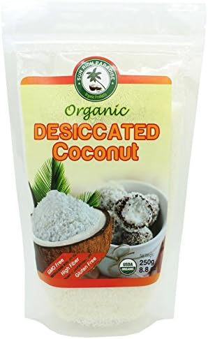 Organic Desiccated Coconut pack of 3, Fine Shredded, Unsweetened, Gluten Free, All Natural, Non-GMO 8.8 oz