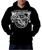 United States Navy Mens Hooded Sweatshirt Bald Eagle Anchor Naval Shield Hoodie