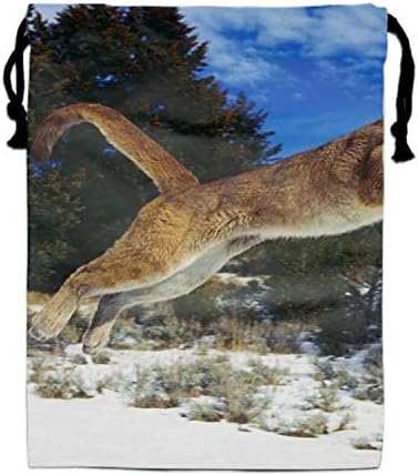 Large Size Courage Jumping Leopard Drawstring Bag, Party Favor Bag, Overnight Bag
