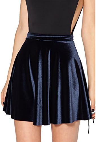 SheOutfit Women's Hot Velvet Skater Skirt