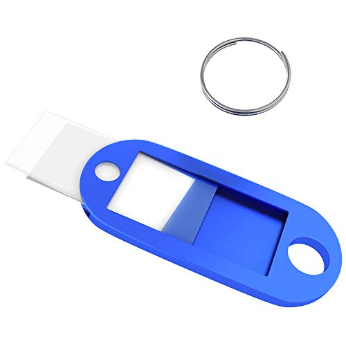 150 Pack Tough Plastic Key Tags Keychain Tags, Key Ring Tags ID Label Tags with Split Ring Label Window,10 Colors