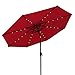 COBANA 9’ Solar Patio Umbrella with 32 LED Lights, Outdoor Table Market Umbrella with Tilt and Crank for Garden, Lawn, Deck, Backyard and Pool, Dark Red