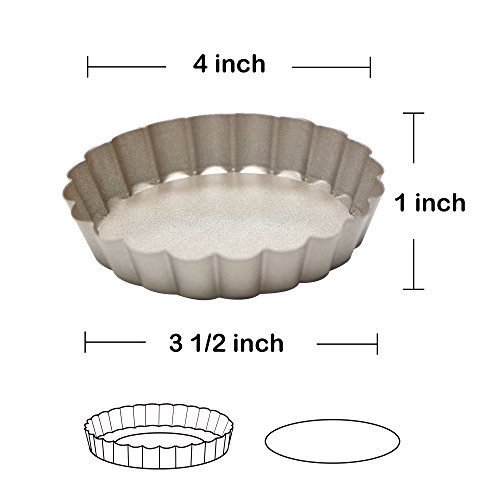 ake 4 Inch Mini Tart Pan Set of 6, NonStick Small Tart Mold Quiche