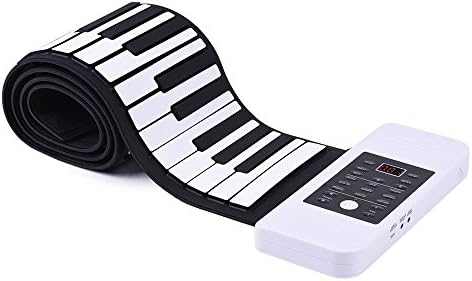 Electronic piano, foldable professional piano with dual power supply portable elastic 88 Keys,USB/MIDI keyboard controller, thicken,great for a beginner's digital piano (White)