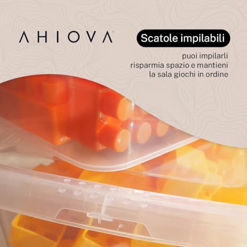 AHIOVA 4L Small Plastic Boxes with Lids Set of 6 Stackable Storage Boxes 100% Transparent Click Pressure 26.5 x 19.5 x 12.5 cm Bathroom Drawers Office BPA Free Made in Europe