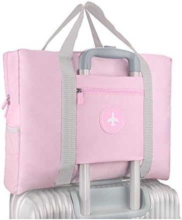 Foldable Travel Bag Waterproof Travel Tote Bag Foldable Bag Fully Lined with Gray Fabric (UPGRADE)