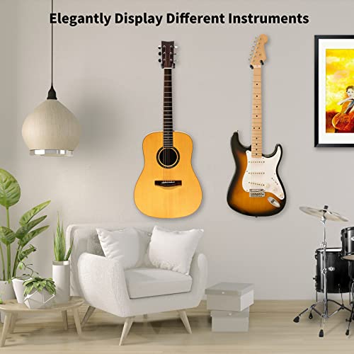 Neboic 3 Pack Guitar Wall Mount, Wood Guitar Wall Hanger, Guitar Hook