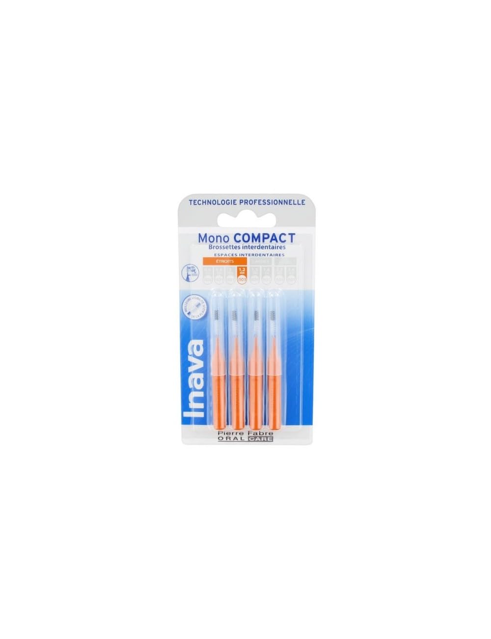 Inava Mono Compact Brushes Orange 4 Brushes