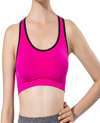 B Dressy Sport Seamless Knitted womenmoisture Wicking Shock-Proof Yoga braRose red and