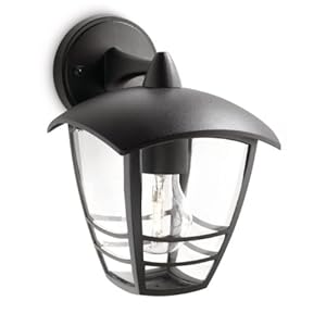 Philips Creek Buiten Wandlantaarn – Zwart – 60 W – E27-fitting – Spatwaterdicht – Exclusief lichtbron