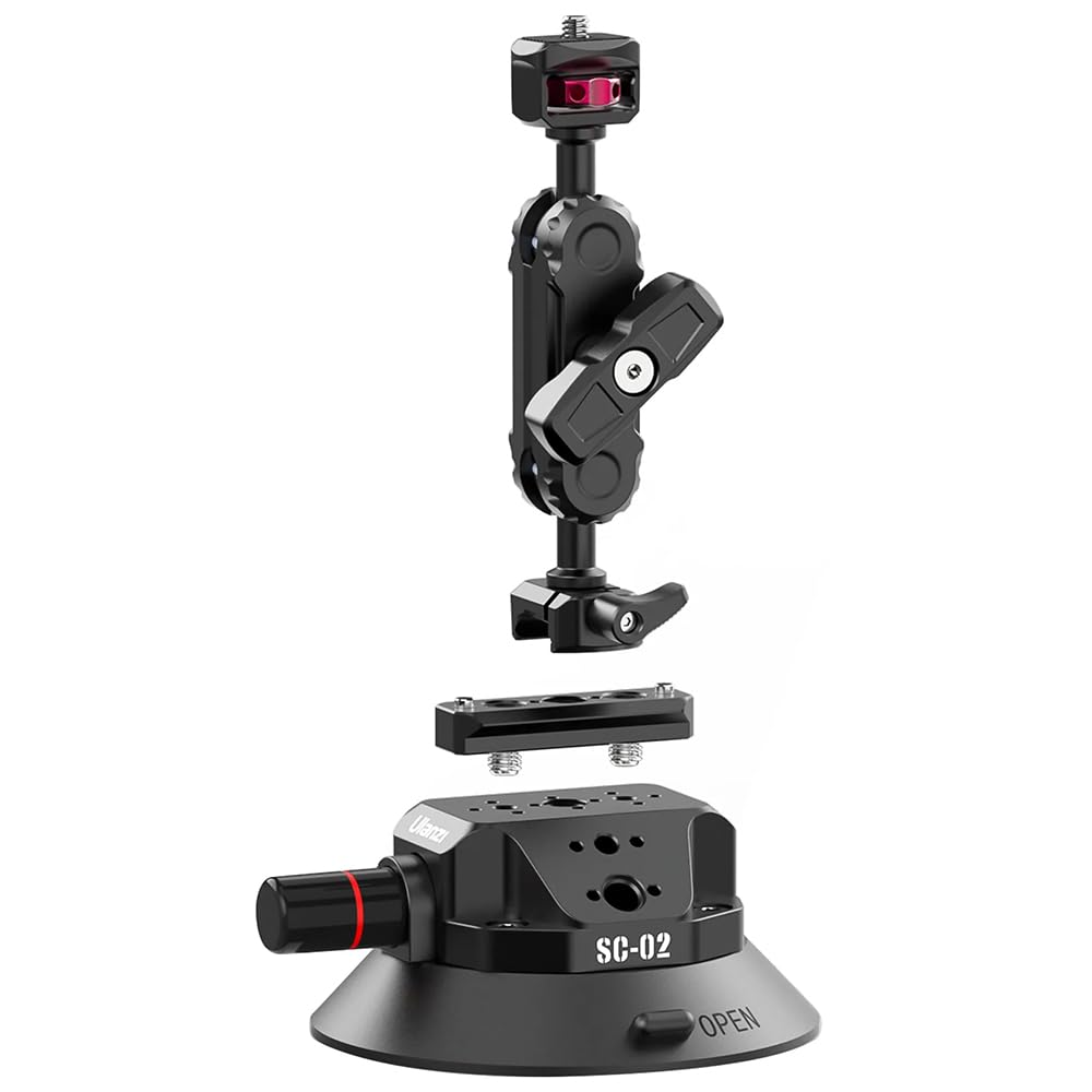 ULANZI SC-02 Strong 4.5-inch Suction Cup and Ball Head Arm Mount for Action/Digital Cameras up to 3KG
