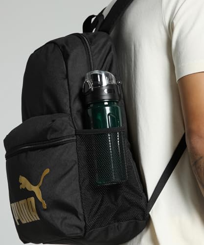 PUMA PHASE Backpack, Sacs à dos classiques Unisexe, PUMA Black-Gold-No.1 Logo, OSFA - 091164