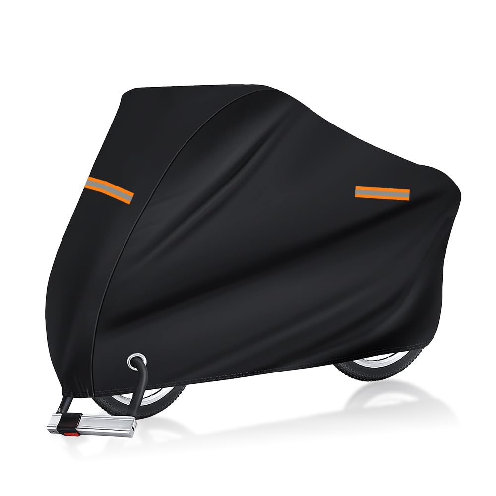Photo 1 of Motorcycle Cover Waterproof Outdoor,Motorcycle Covers Heavy Duty with Night Reflective Strips and Lock-Holes,Universal Outdoor Bike Cover Waterproof Fits up to 90.55" Length Motors