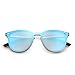 JIM HALO Trendy Rimless Mirrored Sunglasses Reflective Sun Glasses for Women Men