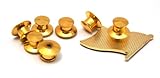 Lot Of 10 Locking Pin Backs No Tools Needed Gold Low Profile Military USA NEW