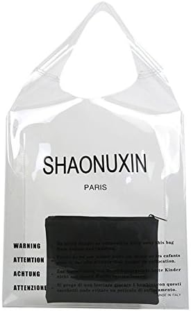 Fashion Letters Printed PVC Transparent Dual Bag Set Shoulder Pouch Handbag