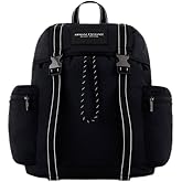 Armani Exchange Men's Large Top Flap Buckle Cargo Backpack, Black, One Size